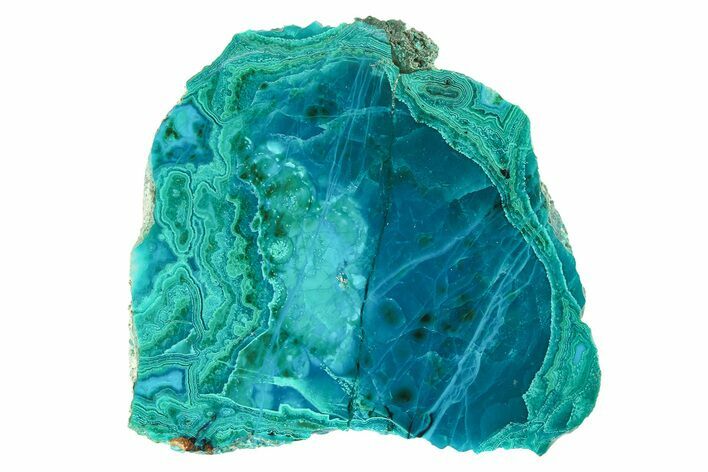 Polished Banded Chrysocolla Slice - Bagdad Mine, Arizona #298439